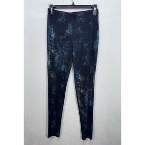 Clara SunWoo Ankle Pants Womens Small Black Blue Pull On Leggings Stretch USA